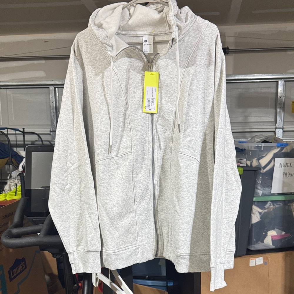 all in motion Light Gray Hooded Zip Sweatshirt